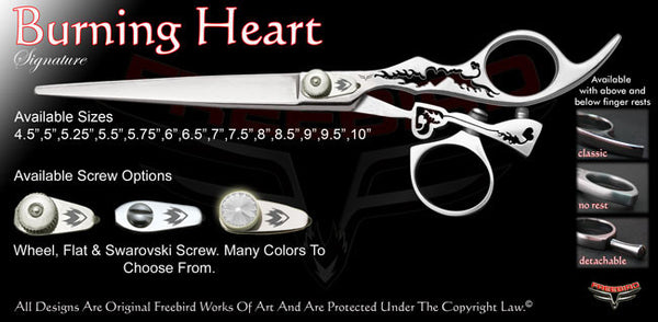Burning Heart Swivel Thumb Signature Grooming Shears